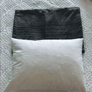 # Vera Wang Duck/ Goose Feather Gray and White Travel/  Baby Pillow